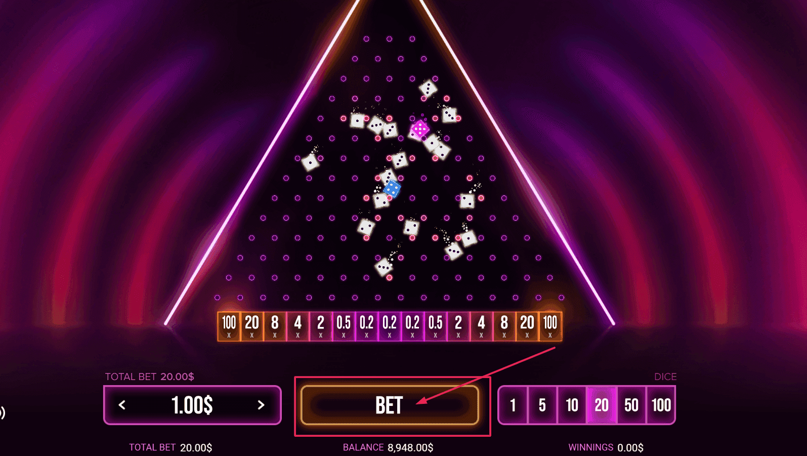 Start Neon Plinko